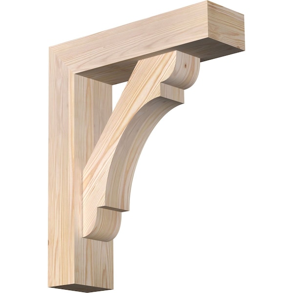 Ekena Millwork Olympic Block Smooth Bracket w/ Offset Brace, Douglas Fir, 5 1/2"W x 20"D x 24"H BKT0604X20X24OLY05SDF - main